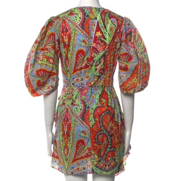 Rhode Pia Draped Ruched Printed Cotton-Voile Mini Dress Size XS - Picture 7 of 11